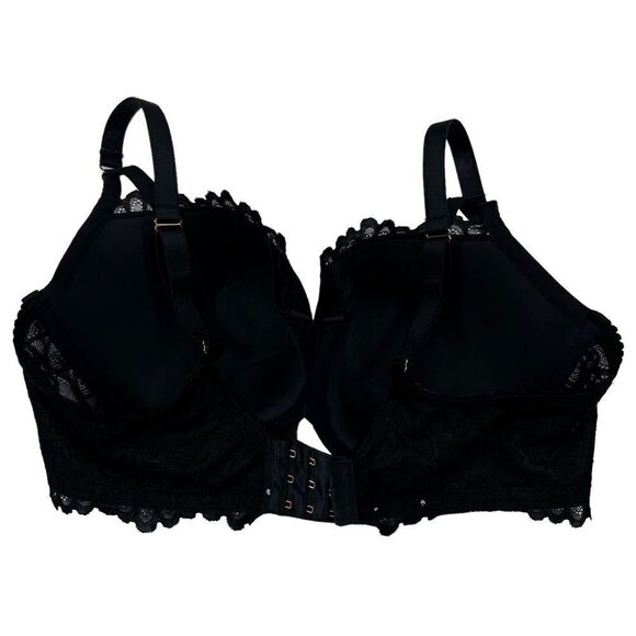 Savage X Fenty Savage Not Sorry Lightly Lined Lace Balconette Bra 38DDD Black - Picture 12 of 14